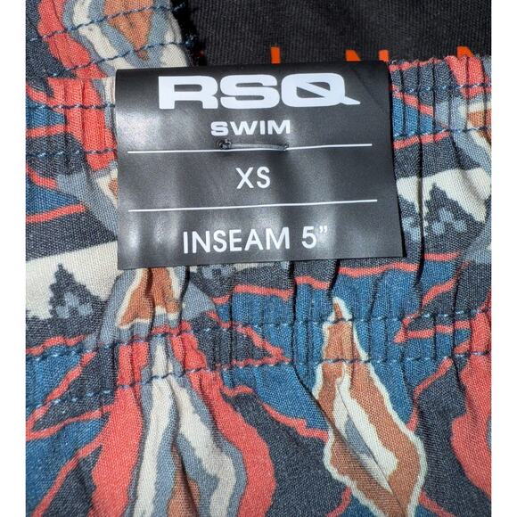 RSQ Mens Geo Pattern & Stripe 5" Inseam Swim Shorts, NWT - Picture 5 of 5